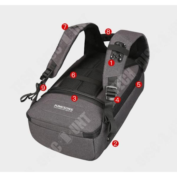TD® Slim arbetsryggsäck 15 tums bärbar ryggsäck Business ryggsäck för män Stöldskyddad vattentät USB, svart