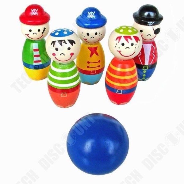 TD® Set med färgglada snögubbekäglor Barnleksak Bowlingboll i trä Rolig kägla barn utomhusspeltillbehör