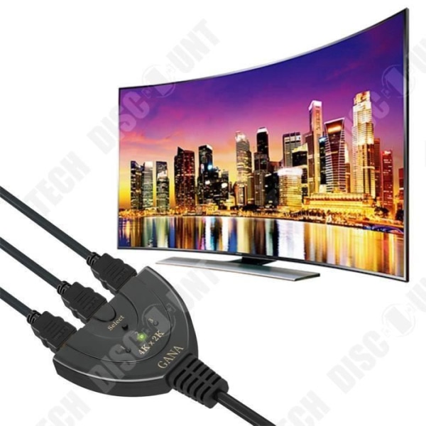 TD® One to Three HDMI Head Switch - HDMI4k Switch - 3-ports HDMI splitterkabel - splitter till 4k - tv-omvandlare