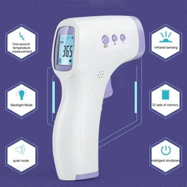 【Självtest】 100 st infraröd panna digital termometerpistol för baby och vuxna, omedelbara resultat utan kontakt