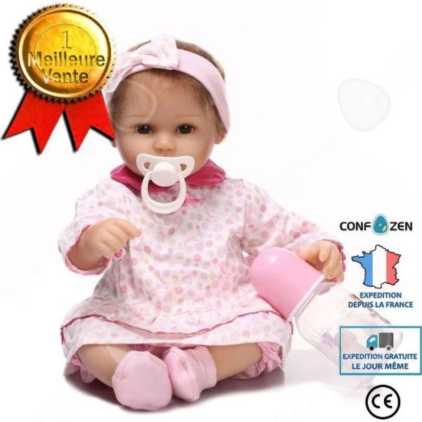CONFO 17 tums handgjorda Reborn Baby Doll Silikon Vinyl Mjuk Real Touch Julklappar Leksaker för barn