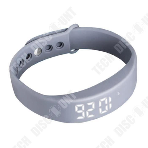 TD® 5W multifunktionell LED Smart armbandsur/sömnstegräknare Smart Watch Silikonrem (grå)