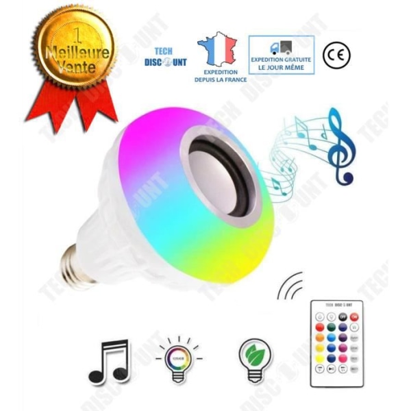 Ampull Högtalare E27 Bluetooth-ansluten smart färgglad LED belysningskontroll hem färgändring