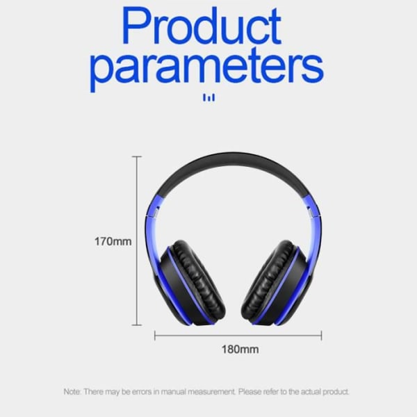TD® Langaton taitettava Bluetooth-kuulokkeet Bluetooth 5.0 -soittimen tukena MP3-, FM- ja TF-kortit (sininen)