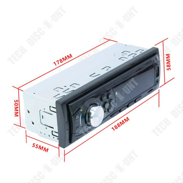 TD® Bluetooth bilradio 12V universel til bil MP3-afspiller med Bluetooth, der understøtter TF-kort og U-disk FM-bilradio sort