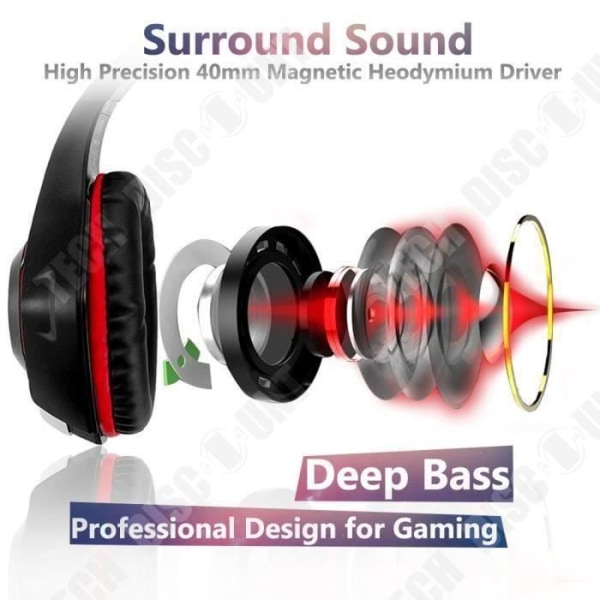 Gaming headset TD® PS4 Xbox One med støjreducerende mikrofon LED lys stereo bas volumenkontrol høj kvalitet