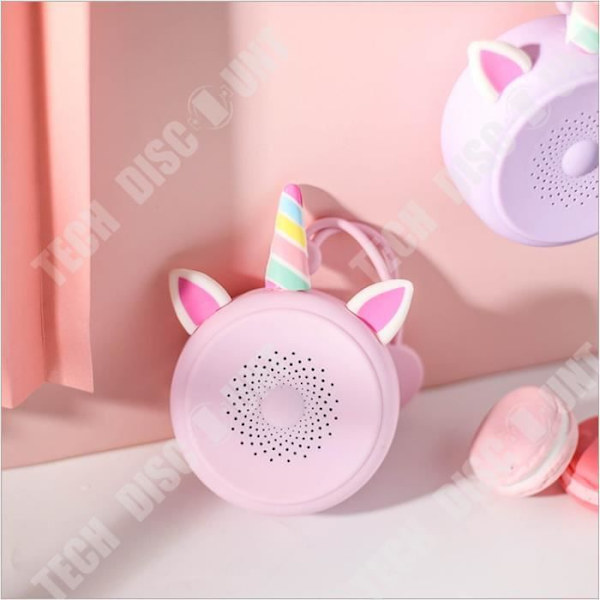 TD® Sateenkaarimusiikkia soittava kannettava bluetooth-kaiutin, söpö, vaaleanpunainen