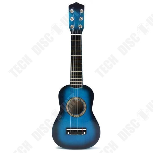 TD® Akustisk Guitar til børn 6 Strenge 15 Bånd Musikalsk Legetøj Gave Jul til Børn blå dimensioner 58 cm stålstrenge