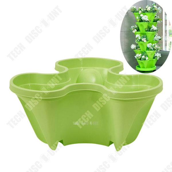 TD® Blomsterpotter tredimensionale flerlagede planteskasser, jordbærpotter, altan blomsterpotter, plastikpotter