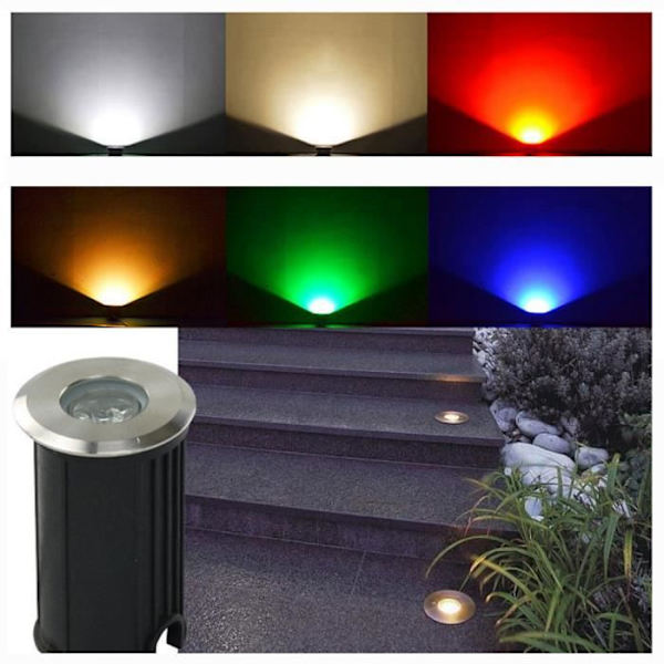 Upotettava LED-spottilamppu Ulkovalaistus Terassille Puutarhaan Polulle Portaille Patio 1w COB (6 kpl) Lämmin valkoinen