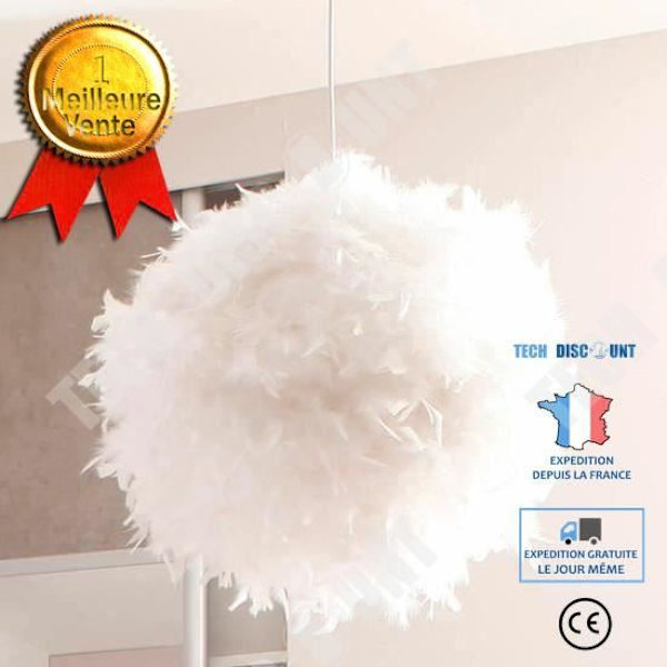 TD® 3 delar ljuskrona fjäderupphängning 50 cm E27 45 W vit ljuskrona i form av naturliga fjädrar för inredning i sovrummet...