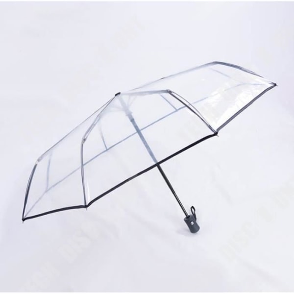 TD® Transparent treklapper paraply, sammenfoldelig par til studerende, automatisk åbning paraply.