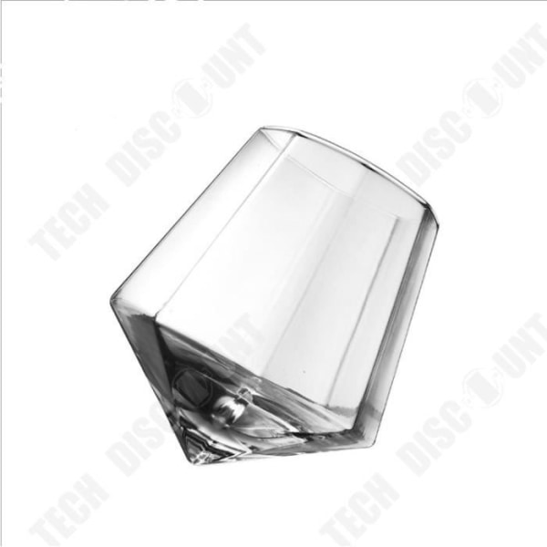 TD® Diamond glas med träbotten inte hälla transparent octagon whisky cocktail kreativ personlighet Borosilikat Blyfri