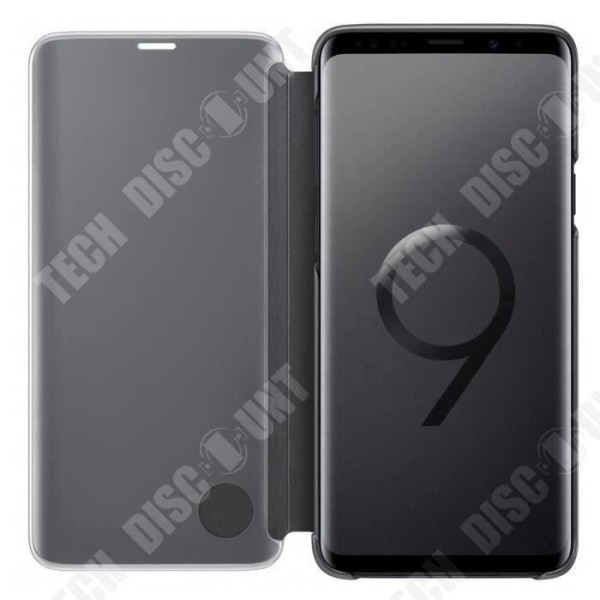Telefonetui - TD® - S9 - Vertikalt spejl - Smart vindue - Sort akryl