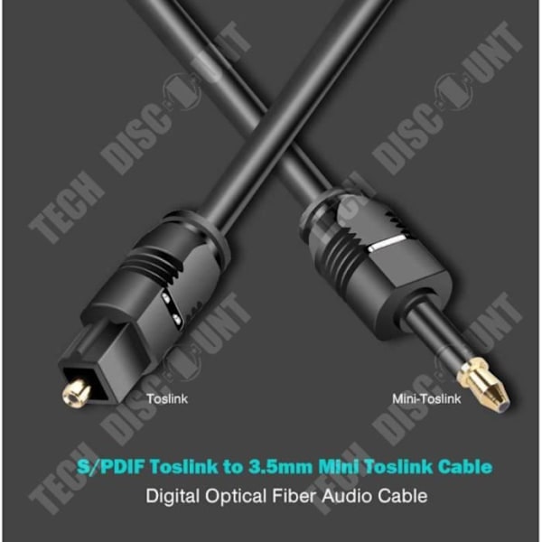 TD® Fiberoptisk audio kabel fra firkantet til rundt mund Cabel til digital audio forstærker med fiberoptik 3,5 mm