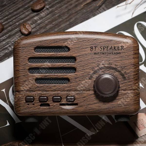 TD® Bluetooth-högtalare lilla prins retro trådlös radio minikort brunt litet utomhusljud lätt att bära