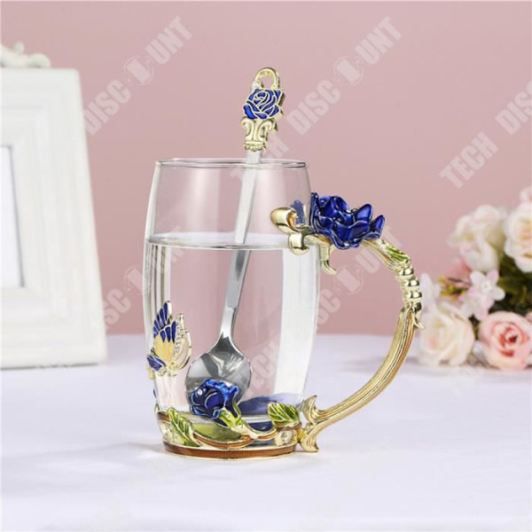 Rosa emaljeret vandkrus TD® 350ml Blomst af temperaturbestandigt glas