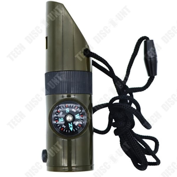 TD® Outdoor Sju-i-ett multifunktionell Whistle Survival Whistle Rescue Whistle med LED-ljustermometer Kompass 7:e