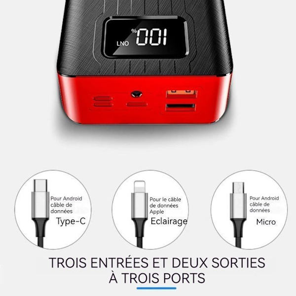 powerbank 30000mAh snabbladdning stor kapacitet portabel digital display laddningsport kompatibel alla