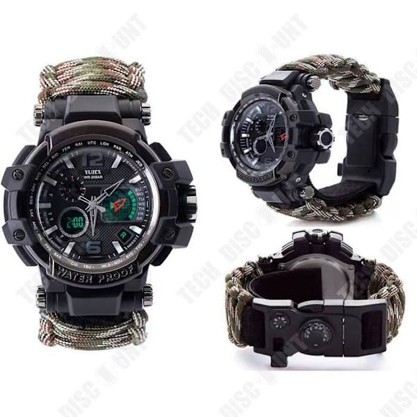 TD® Field Watch Multifunktionel digital ur med stort urskive vandtæt til dybt vand håndvævet