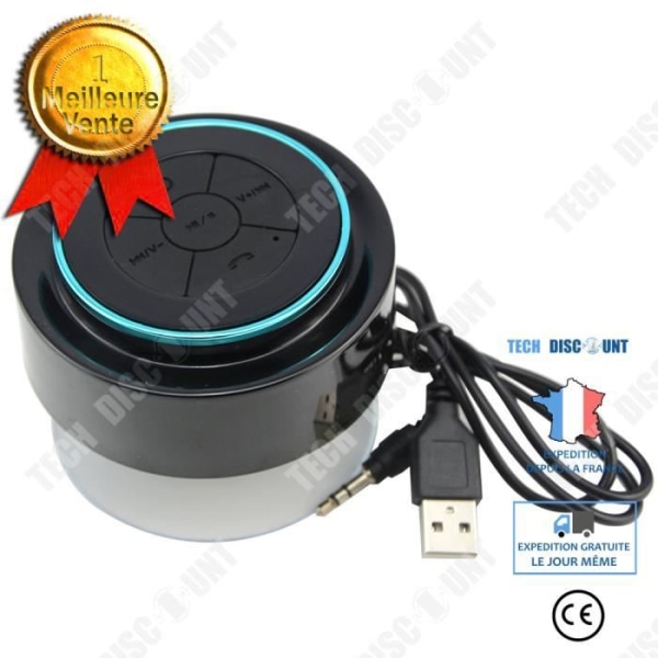 TD® Badrum Nivå 7 Bluetooth-högtalare Vattentät utomhussamtal Bil Bluetooth-ljud Bärbar sugkopp modell Blå