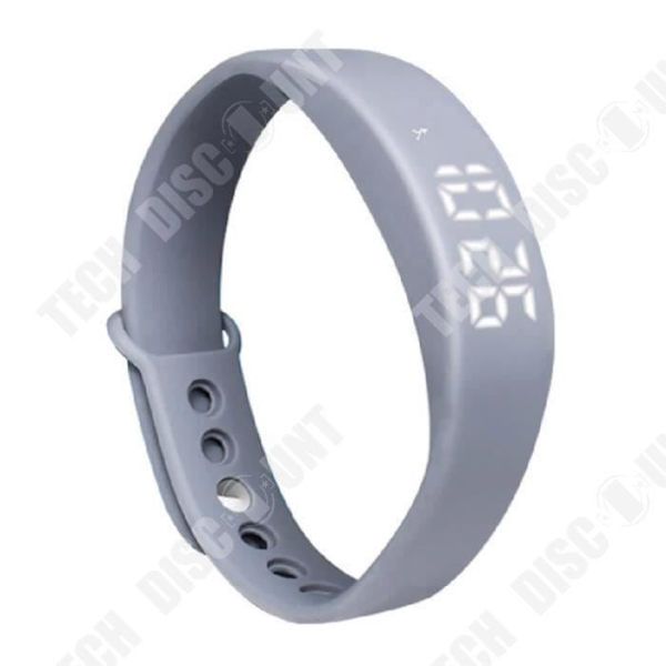 TD® 5W multifunktionell LED Smart armbandsur/sömnstegräknare Smart Watch Silikonrem (grå)
