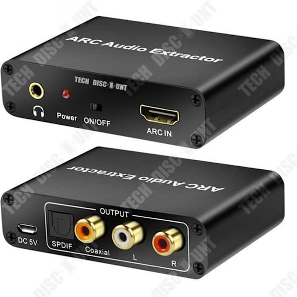 TD® ARC till Audio Adapter HDMI Audio Return Adapter Fiber Koaxial 3,5 mm Audio Output Converter Liten och bärbar