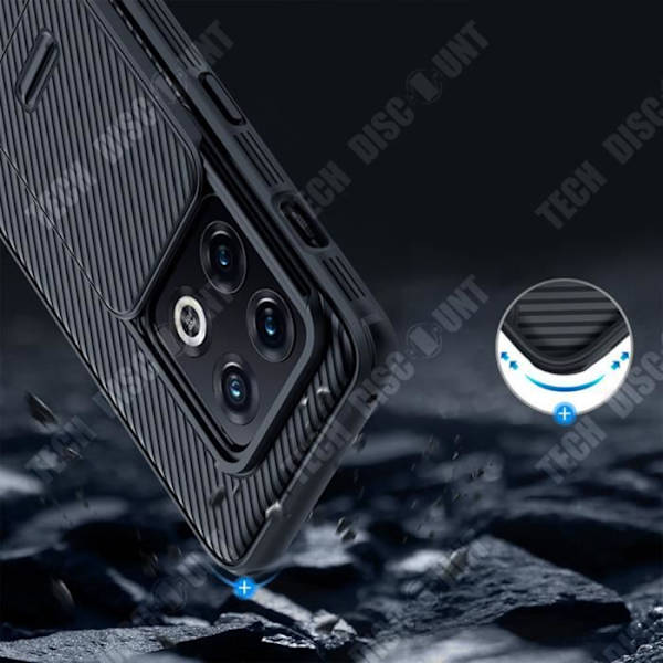 TD® Lämplig för OnePlus 10Pro mobiltelefonfodral Lins Slide Black Mirror Back Cover Skyddsfodral