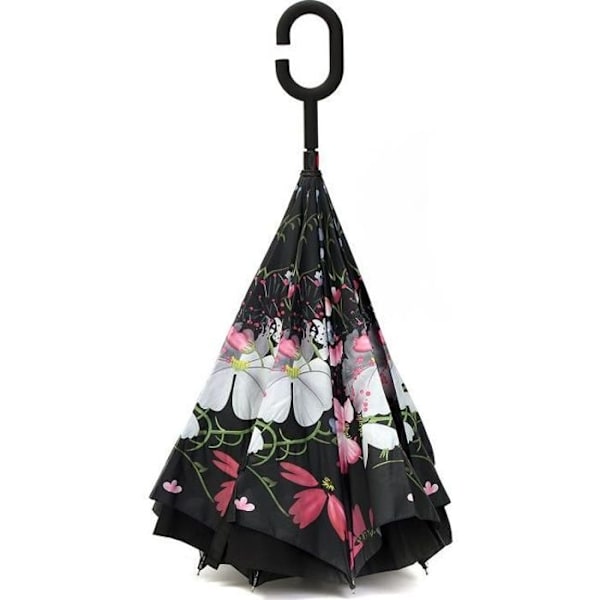Paraply - C - Blomster Demon Mönster - Automatisk - Anti-UV - Handsfree Blommas Demon (tryckt)