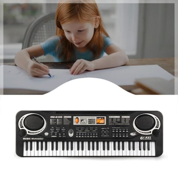 Multifunktionell elektronisk pianomikrofon för barn 61 tangenter Musik elektriskt piano