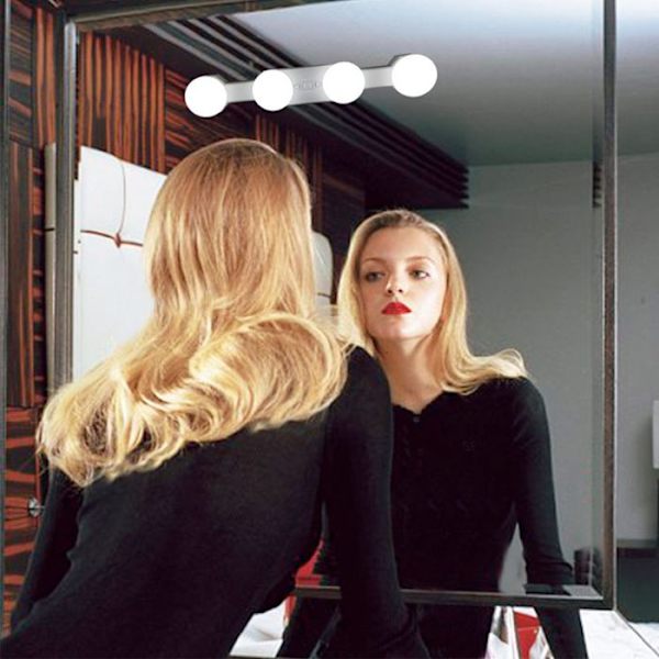 Makeuplampe - TD - Genopladelig - 4 pærer - Justerbar lysstyrke - LED