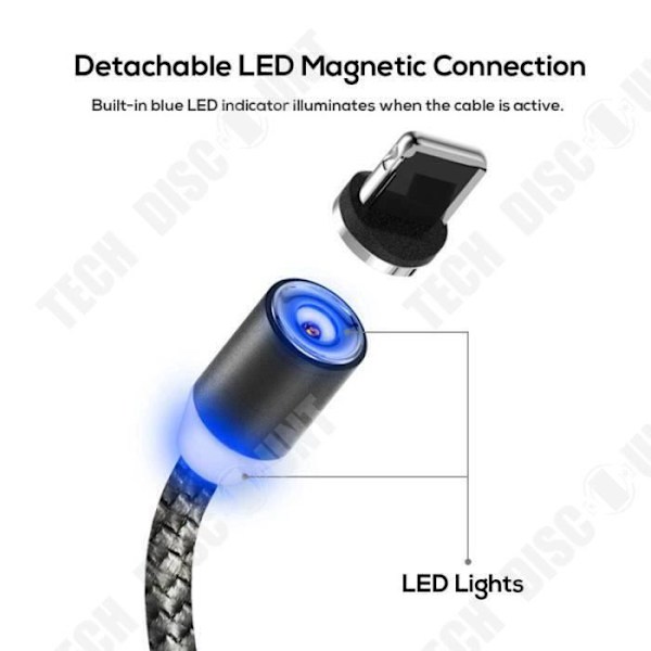 TD® Triple Magnetic Adapter - Typ C micro USB-laddare i aluminiummaterial - Stötsäker korrosionsskyddande universell kompatibilitet