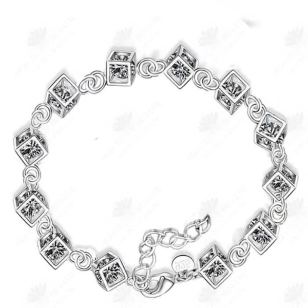 HTBE® damer flickor sterling silver kristall present zirkonium kristall armband presentförpackning sterling silver armband