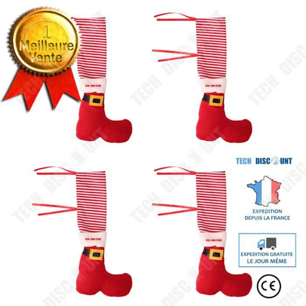 TD® 4-pack julstolsstrumpor halkfritt tillbehör skydd skydd stol fot bord semesterdekoration presentmöbler