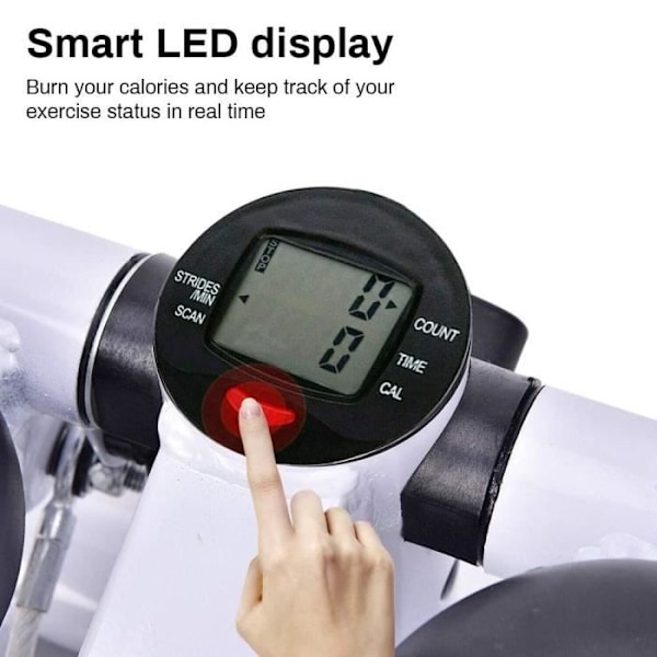 Stepper Fitness Lejlighed Mini ARTIZLEE med Elastiske Reb til Begyndersportsudøvere - Sort Svart