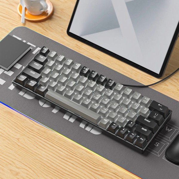 Klavert QWERT TD® dubbel färg 87 tangenter mekaniskt tangentbord Typ-C USB trådbundet tyst stödläge spel tangentbord hot-swapbare tangenter