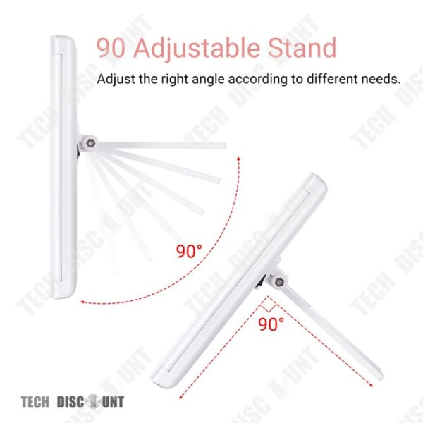 TD® foldbar spejl med 3 ansigtet led lysende forstørrelse på justerbar fod strøm batterier makeup badeværelse kosmetik professionel