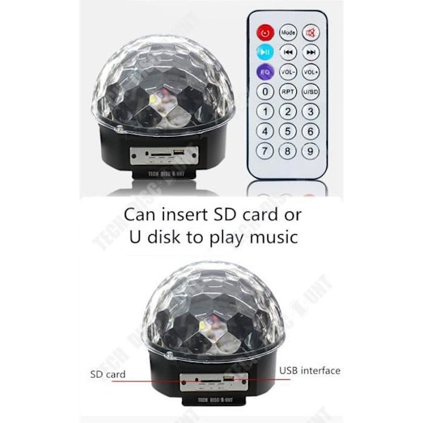 TD® disco lamp högtalare boll usb ljus led disco lampa barn tak högtalare led belysning bluetooth festljus