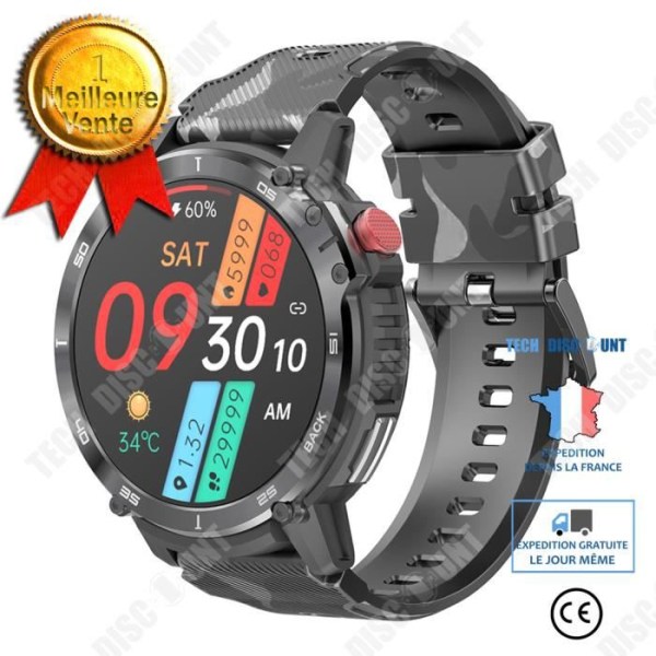 TD® Smart Watch 1,6 tums Bluetooth Call Music Utomhussport stegräknare Tri-proof 3ATM Vattentät