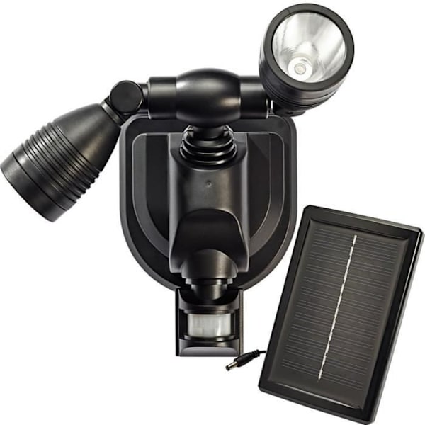 LCC® Solcelleprojektor 2 x 3 W Ultra Kraftige - 250 Lumen - Bevægelsessensor - Sort Svart