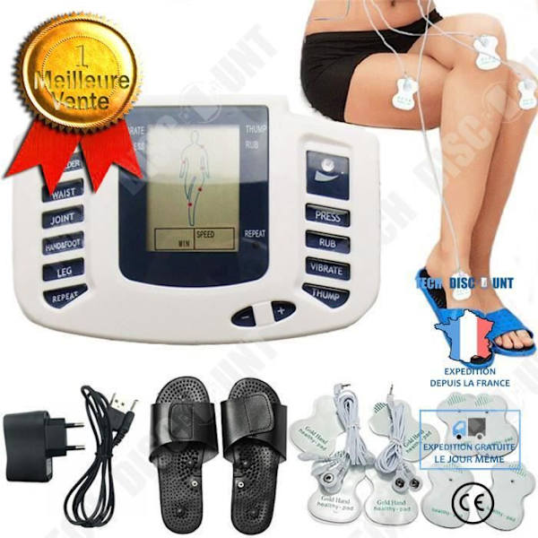 Nytt Elektriskt Stimulator Massageterapi för muskler, Puls tiotals Akupunktur med terapi toffel +