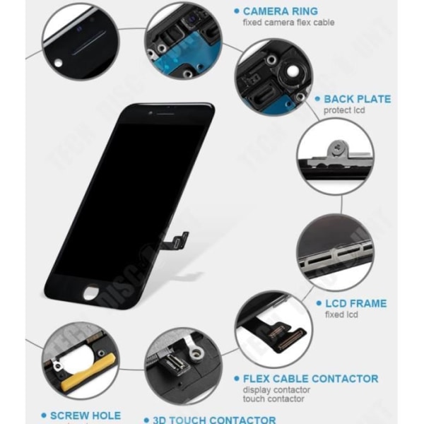 TD® WEIRAY Skærm til iPhone 6s Sort LCD Skærm Samlet med Hjemknap, Nærheds-sensor, Højttaler, Kamera