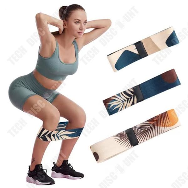 TD® Lönnlöv mönster höftlyft motstånd ring fitness träningsdragare set inomhus yoga elastiskt bälte