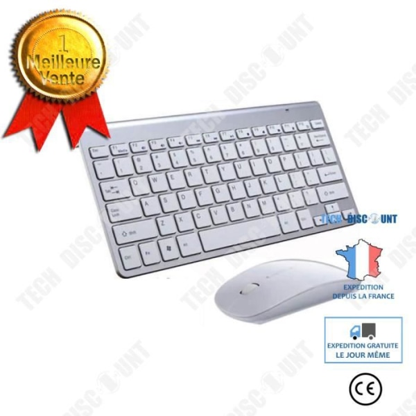 Ensemble tangentbord och mus QWERT INN® trådlös ultra-tunn tyst ergonomisk design för bärbar dator