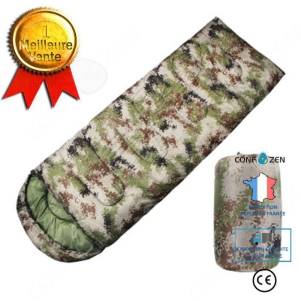 CONFO® Sovsäck enkel sovsäck med huva vuxen sovsäck vår, sommar och höst camping i
