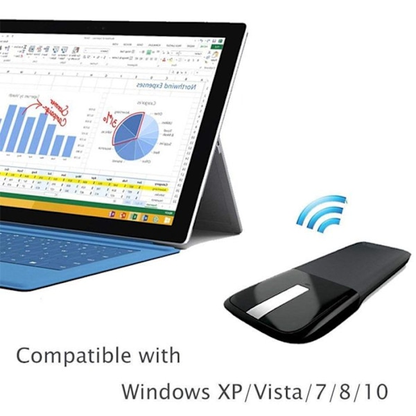 Bluetooth-mus - TD® - Fällbar - Tyst - Ergonomisk - 1200 dpi