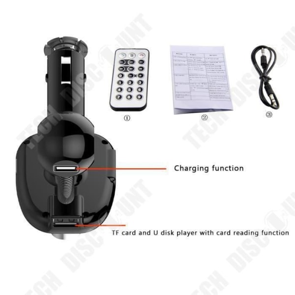 TD® KIT Universaalinen Bluetooth LCD-näyttö autoon - Langaton handsfree -lähetin MP3-kutsuille ja nopealle lataukselle