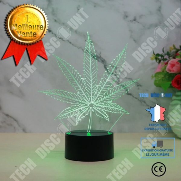 TD® BORDLAMPE Mixte - Remote Nattelys 3D 7 farver LED Nattelampe Blade - sort Xiangsh™