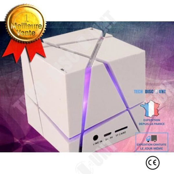 TD® Mini Højttaler i Cube Bluetooth Højttaler mini bærbar mobil / Glat og klar lyd effekt / Hvid