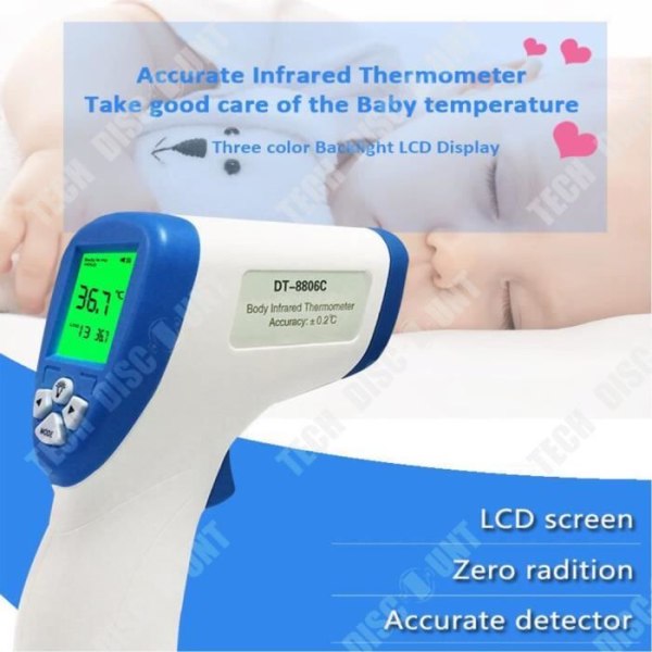 TD® Människokroppstermometer, beröringsfri engelsk temperaturmätpistol, infraröd panntermometer